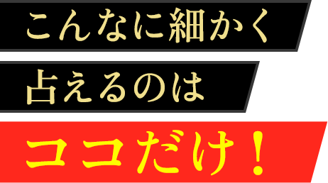 こんなに細かく占えるのはココだけ！